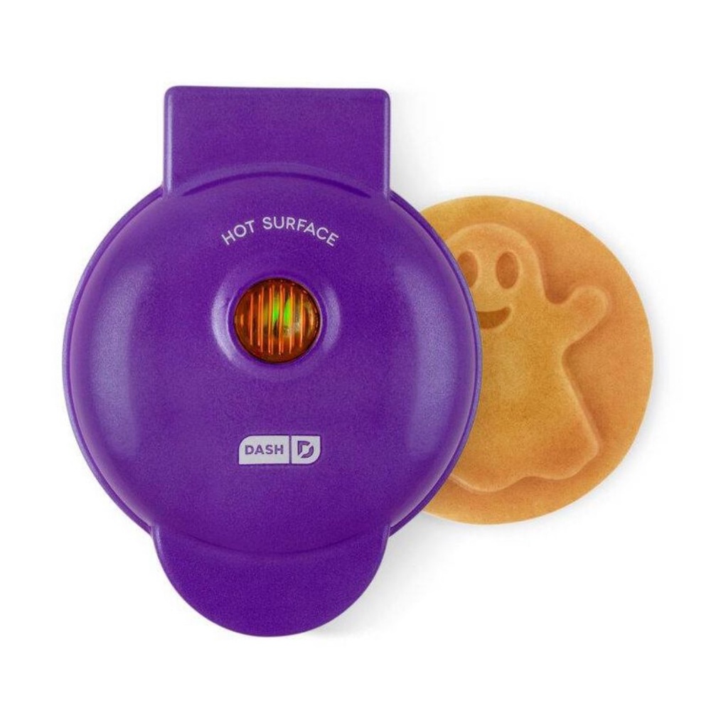 Dash Halloween Ghost Mini Nonstick Waffle Maker Purple NEW